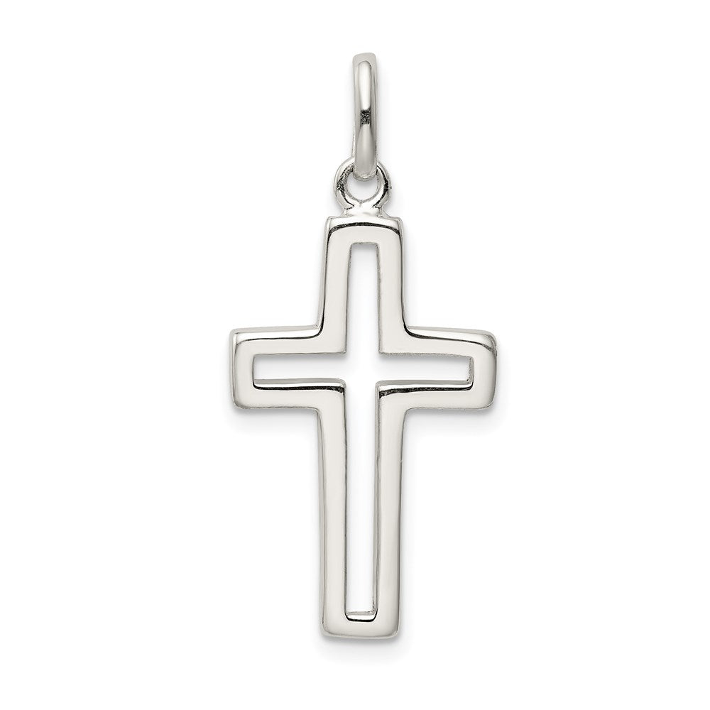 Sterling Silver Cut-out Cross Charm QC9028