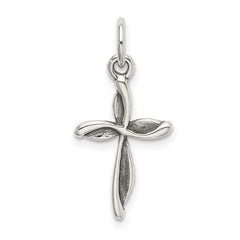 Sterling Silver Antiqued Passion Cross Charm QC9030