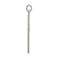 Sterling Silver Polished Grooved Cross Pendant QC9051