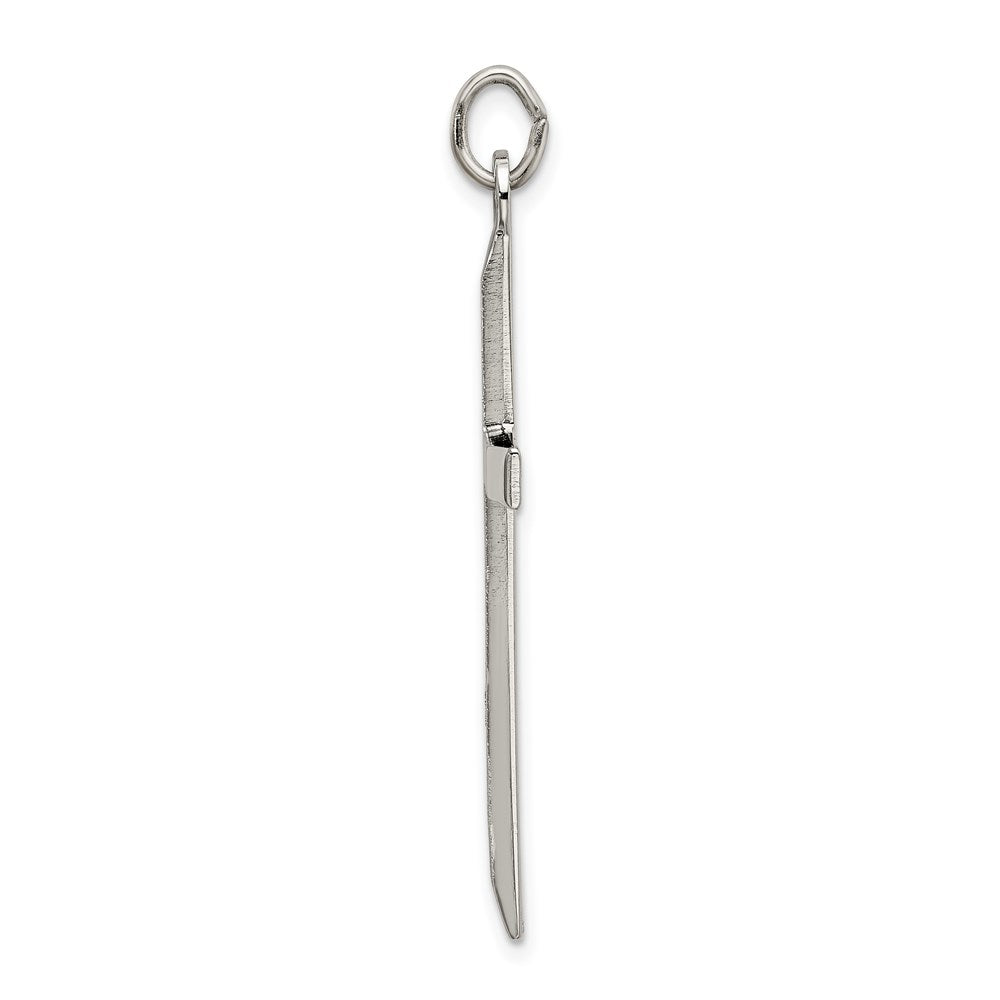 Sterling Silver Polished and Textured Cross Pendant QC9052