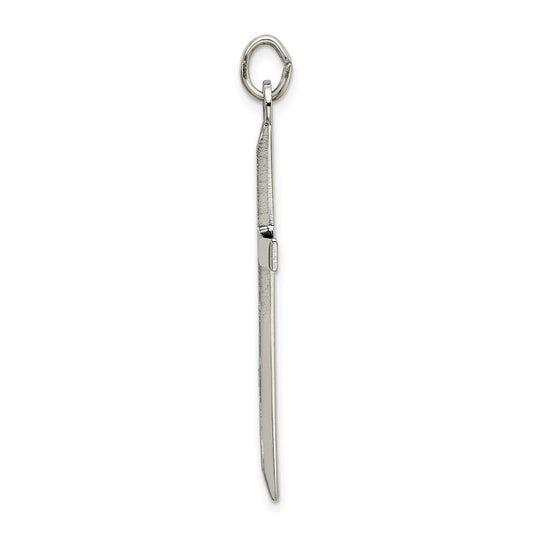 Sterling Silver Polished and Textured Cross Pendant QC9052