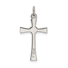 Sterling Silver Polished CZ Heart Cross Pendant QC9053