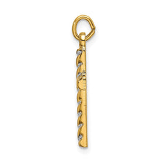 Sterling Silver Gold-plated Polished and Texture Cross Pendant QC9055