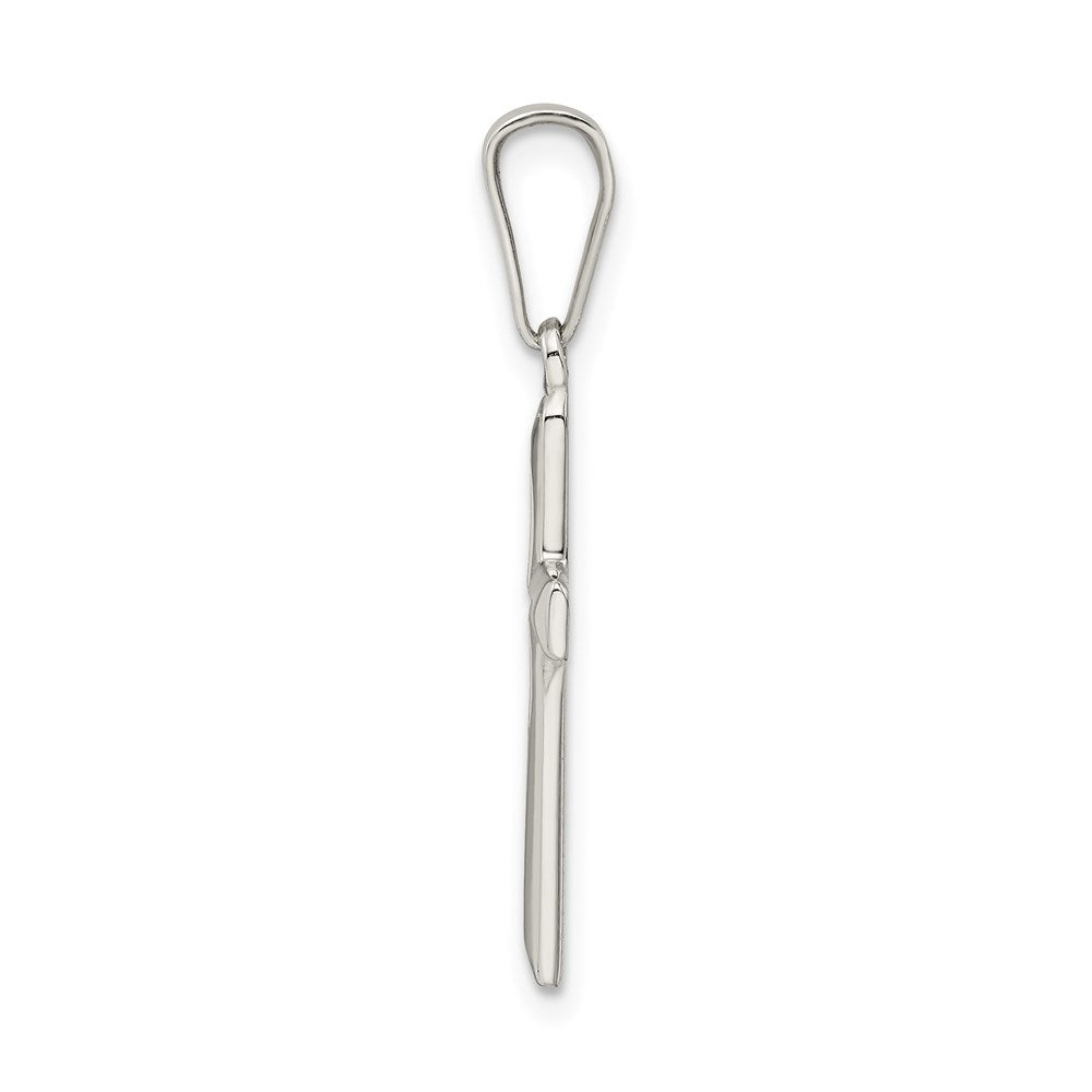 Sterling Silver Polished D/C Cross Pendant QC9056