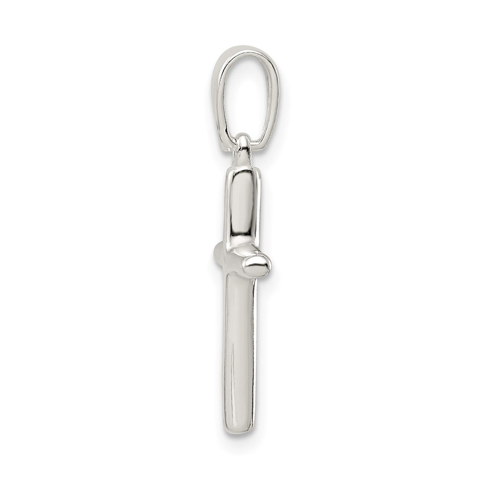 Sterling Silver Polished Cross Pendant QC9058