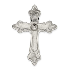 Sterling Silver Gold-plated CZ Antiqued Cross Slide QC9077