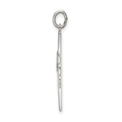Sterling Silver Polished and Satin Draped Cross Pendant QC9094