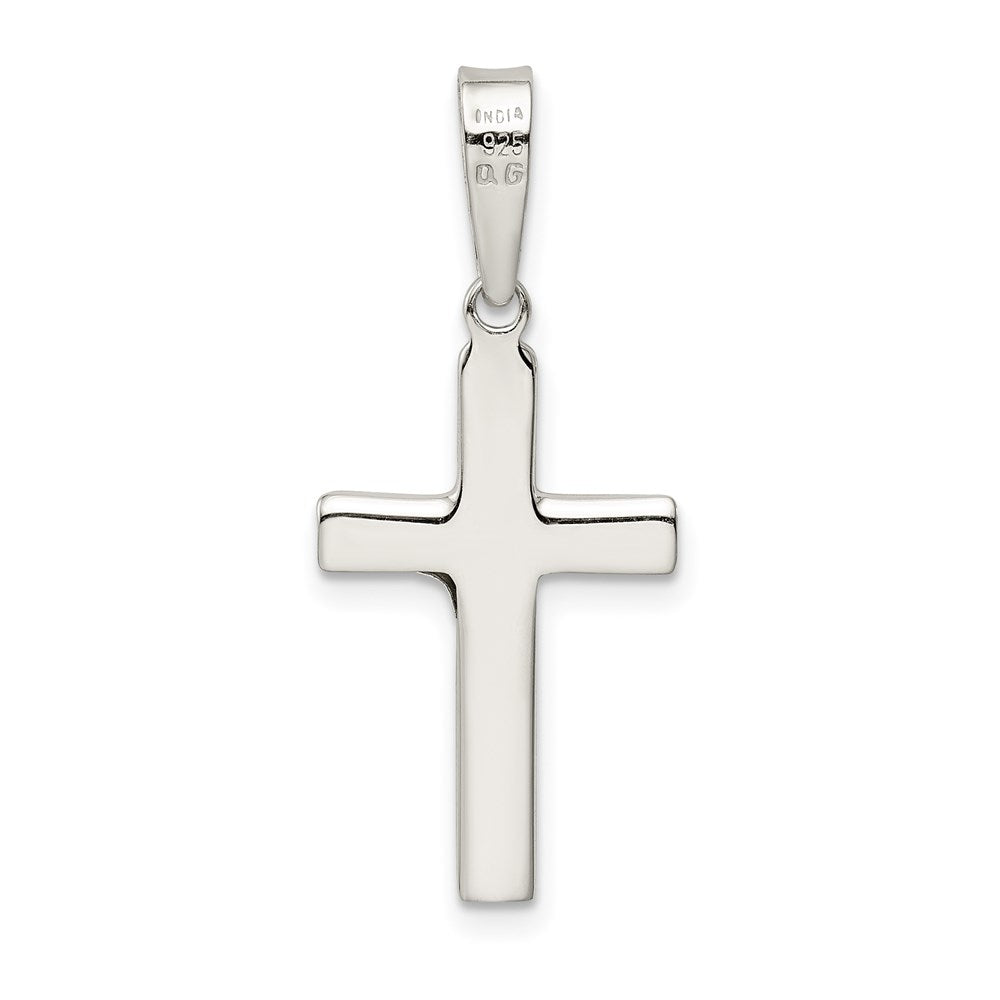 Sterling Silver Polished & textured Crucifix Pendant QC9095