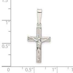 Sterling Silver Polished & textured Crucifix Pendant QC9095