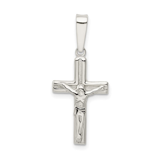 Sterling Silver Polished & textured Crucifix Pendant QC9095