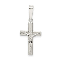 Sterling Silver Polished & textured Crucifix Pendant QC9095