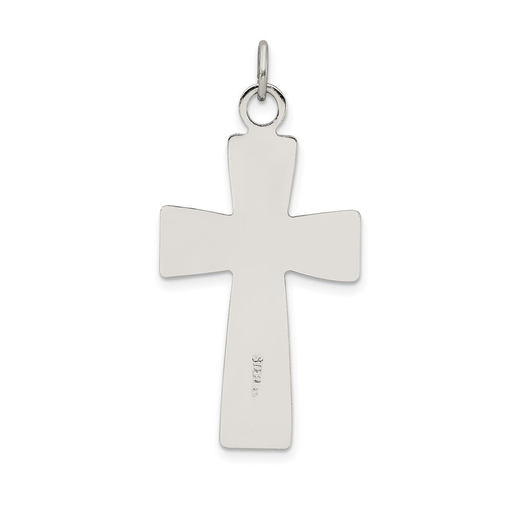Sterling Silver Black Epoxy INRI Crucifix Pendant QC9108