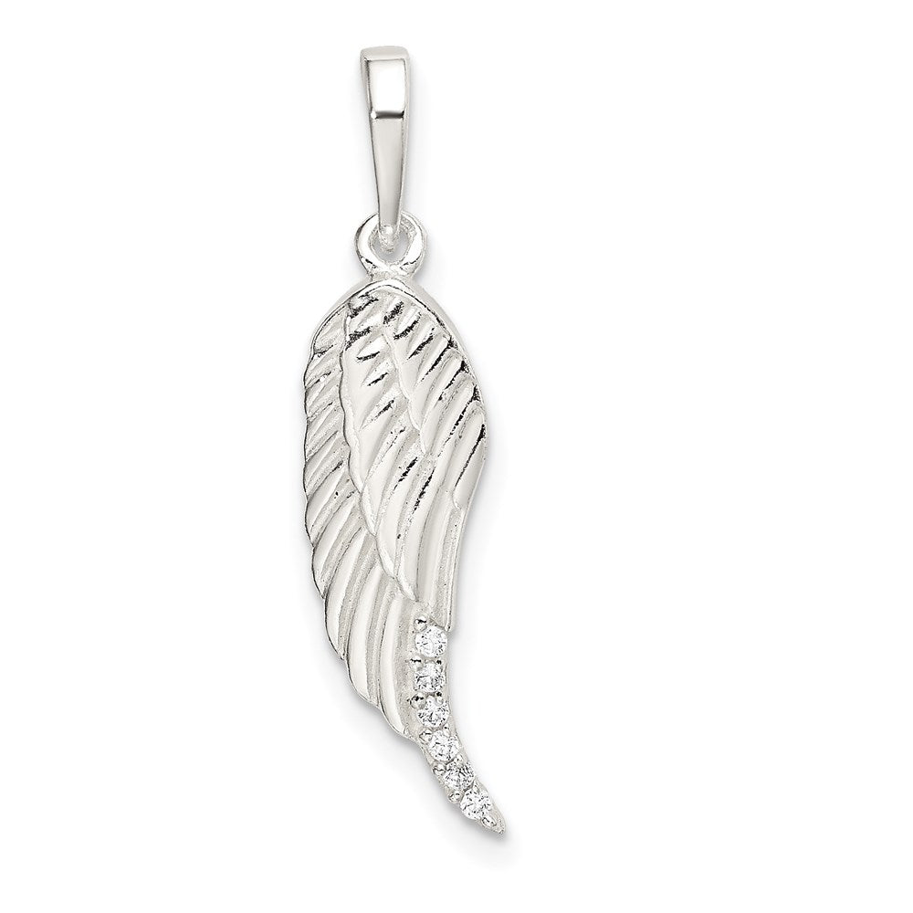 Sterling Silver Polished Wing Pendant QC9140