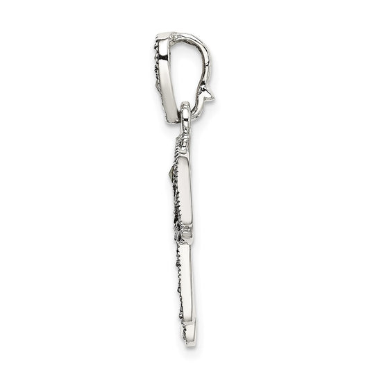 Sterling Silver Antiqued Marcasite Chamseh Pendant QC9160
