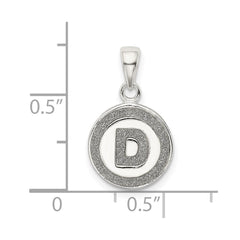 Sterling Silver Glitter Enamel Letter D Initial Circle Pendant QC9180D