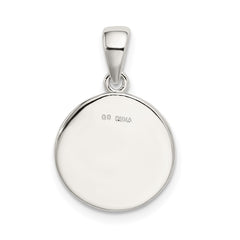 Sterling Silver Glitter Enamel Letter K Initial Circle Pendant QC9180K