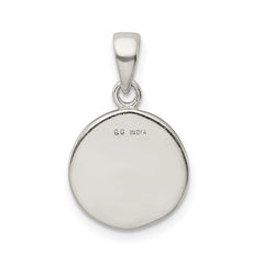 Sterling Silver Glitter Enamel Letter P Initial Circle Pendant QC9180P