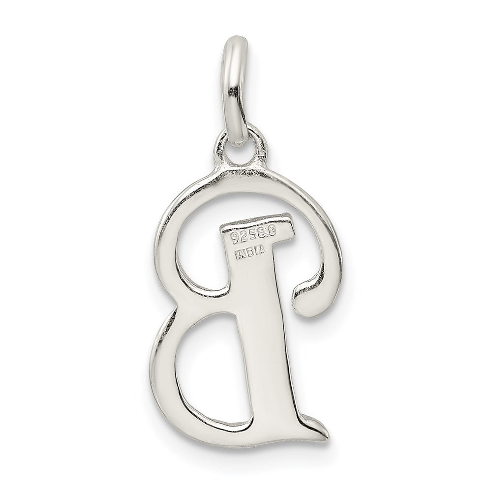 Sterling Silver Polished Glitter Enamel Letter B Initial Charm QC9181B