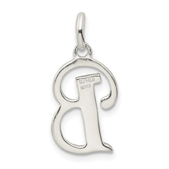 Sterling Silver Polished Glitter Enamel Letter B Initial Charm QC9181B