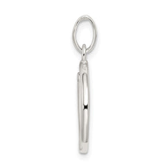 Sterling Silver Polished Glitter Enamel Letter D Initial Charm QC9181D