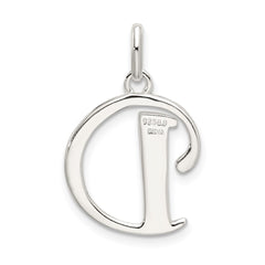 Sterling Silver Polished Glitter Enamel Letter D Initial Charm QC9181D