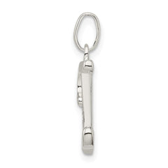 Sterling Silver Polished Glitter Enamel Letter I Initial Charm QC9181I