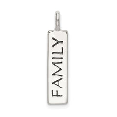 Sterling Silver Polished Enameled FAMILY Pendant QC9212
