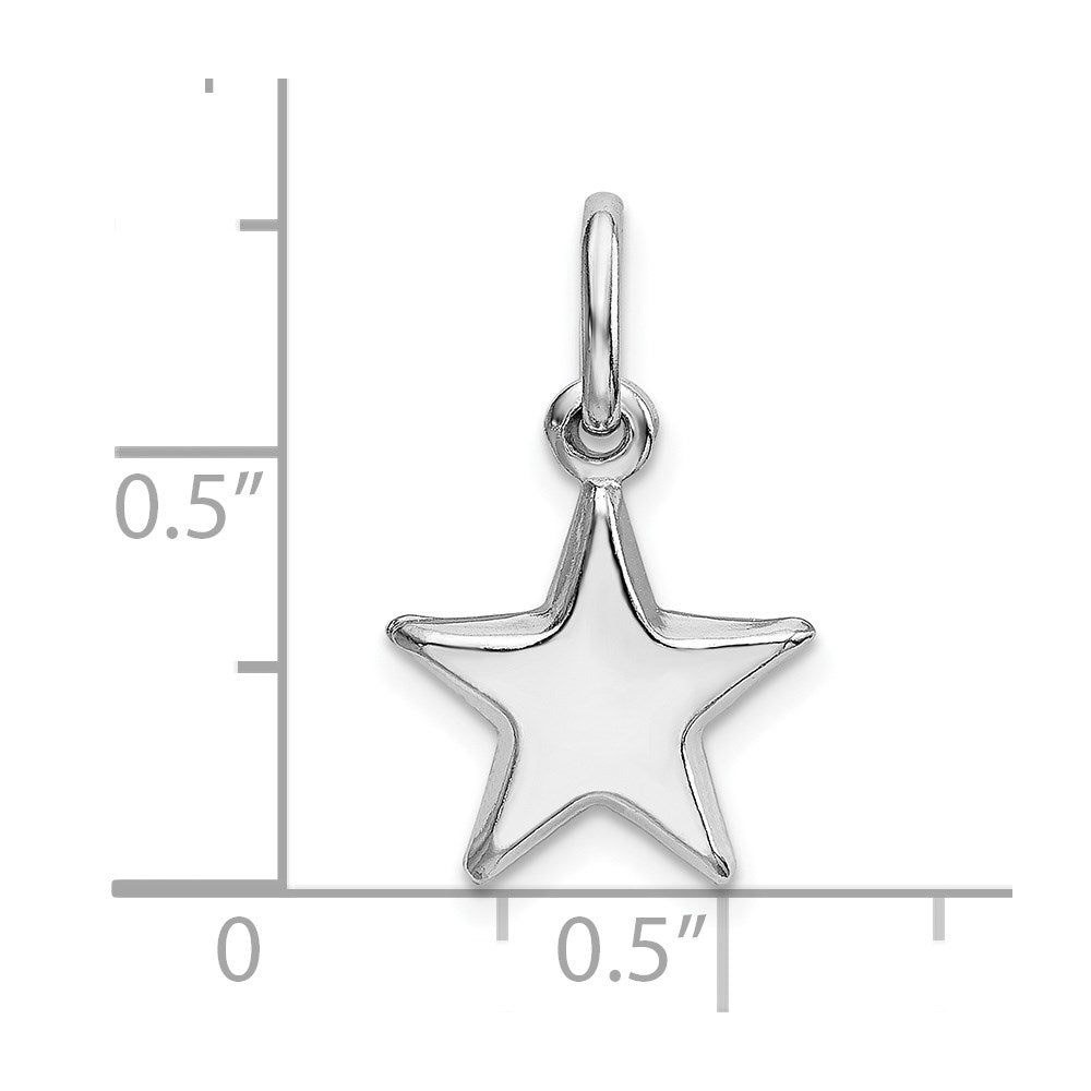 Sterling Silver Rhodium Plated Polished Star Charm QC9224
