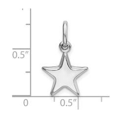 Sterling Silver Rhodium Plated Polished Star Charm QC9224