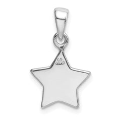 Sterling Silver Rhodium-plated Glitter Enamel Fabric Star Pendant QC9226
