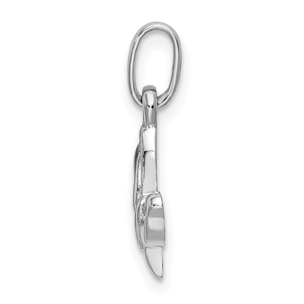 Sterling Silver Rhodium-plated CZ Butterfly Pendant QC9229