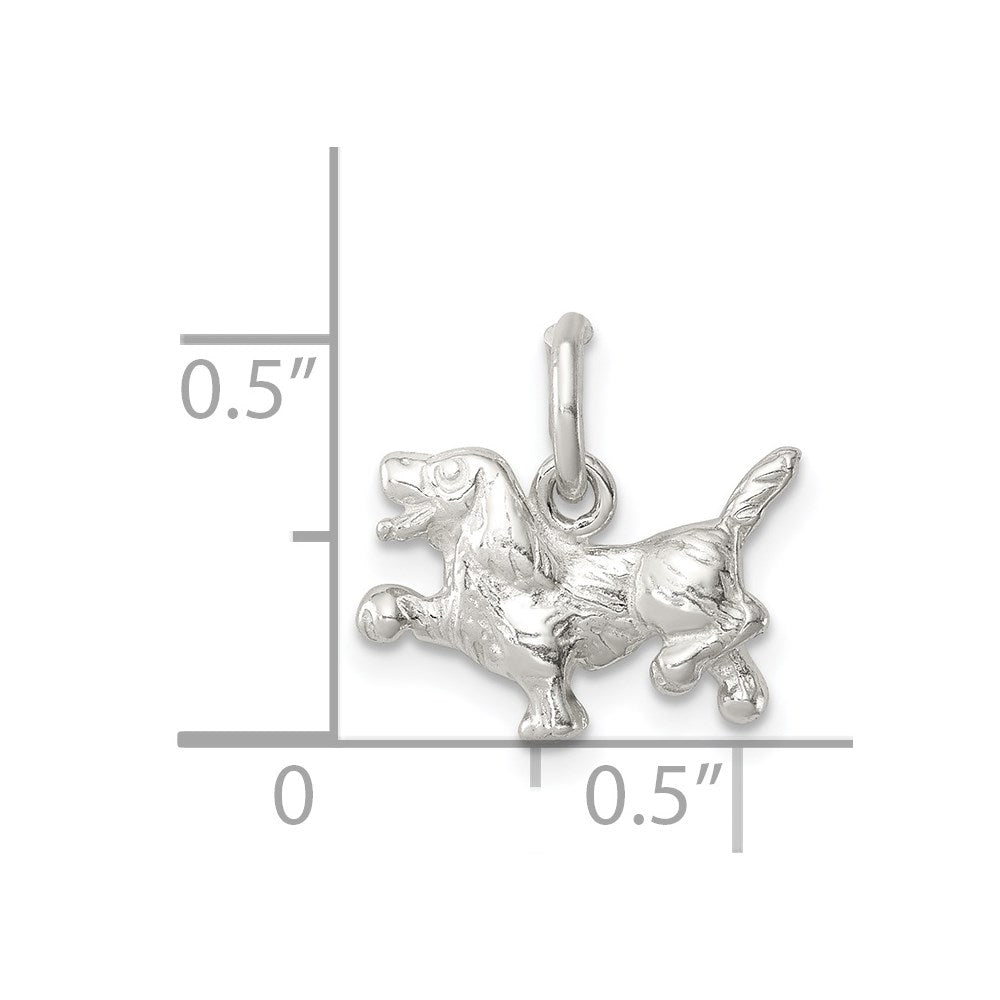 Sterling Silver Dog Charm QC923