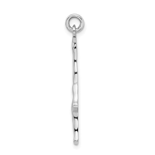 Sterling Silver Rhodium-plated Polished Gymnast Pendant QC9299