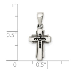 Sterling Silver Antiqued Cross Pendant QC9364