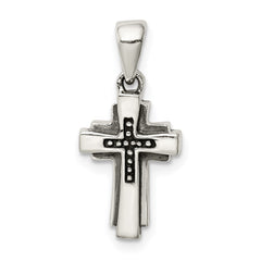 Sterling Silver Antiqued Cross Pendant QC9364