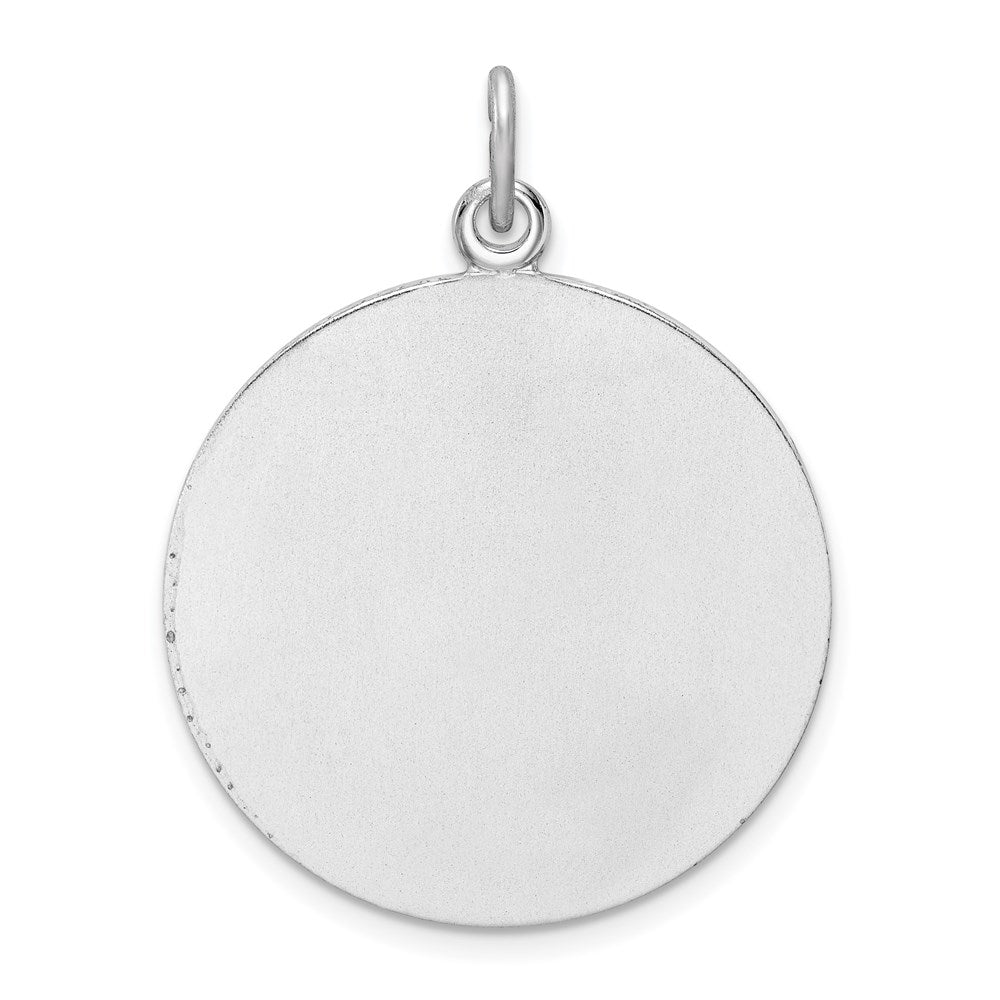 Sterling Silver Rhodium-plated Enamel St. Christopher Medal QC9416