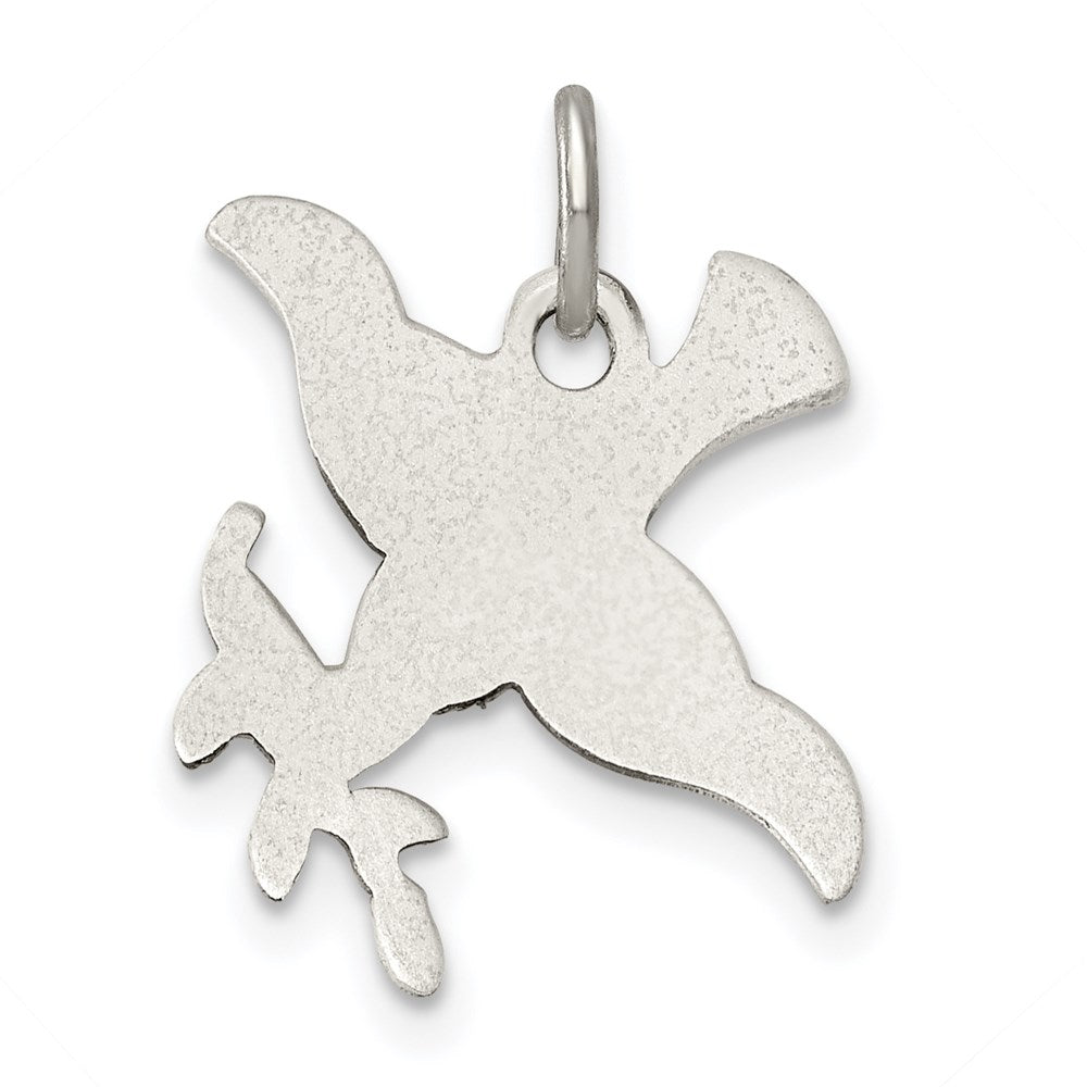 Sterling Silver Antiqued Diamond-Cut Bird Pendant QC9434