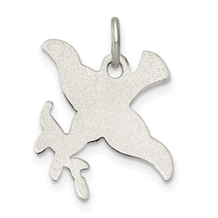 Sterling Silver Antiqued Diamond-Cut Bird Pendant QC9434