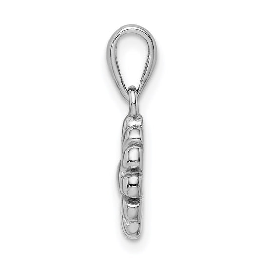 Sterling Silver Rhodium Plated Flower Pendant QC9513