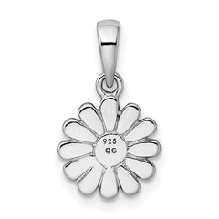Sterling Silver Rhodium Plated Flower Pendant QC9513