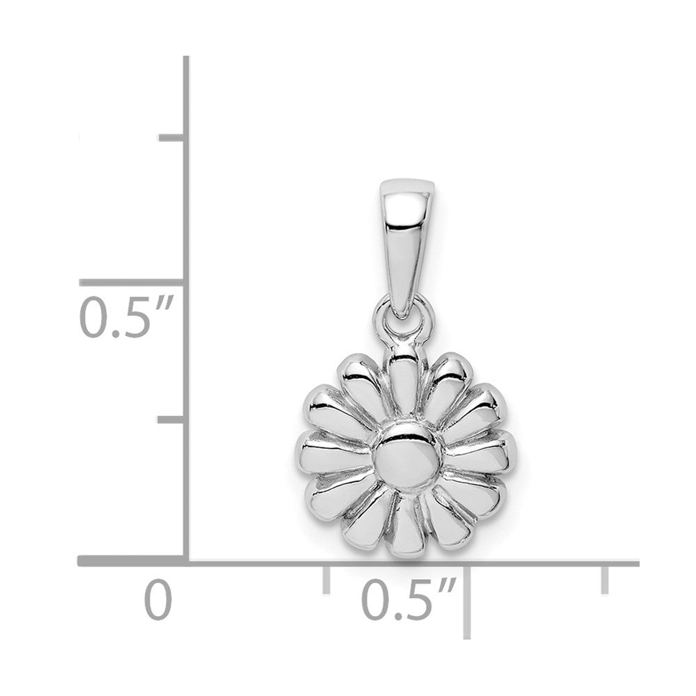 Sterling Silver Rhodium Plated Flower Pendant QC9513