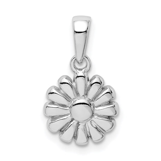 Sterling Silver Rhodium Plated Flower Pendant QC9513