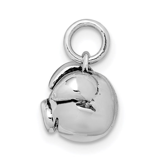 Sterling Silver Rhodium-plated Antiqued Pig Head Pendant QC9523