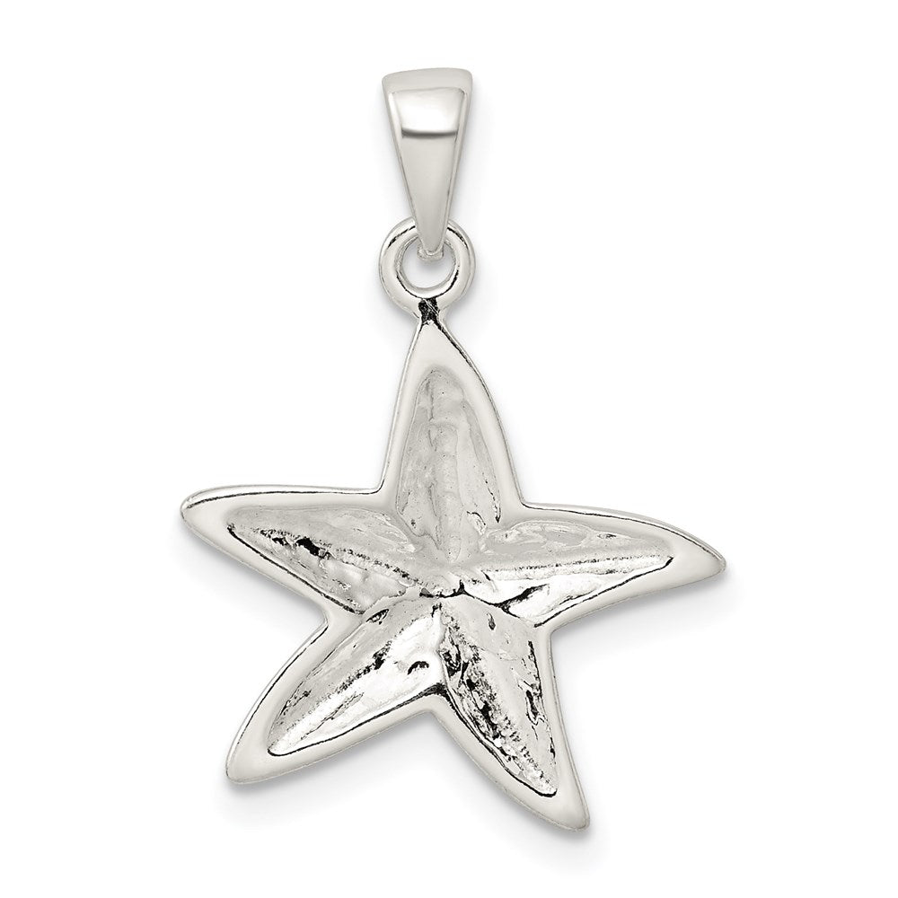 Sterling Silver Diamond Cut Star Fish Pendant QC9574