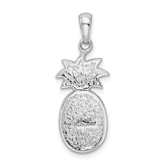Sterling Silver RH-pltd Yellow/Green Preciosa Crystal Pineapple Pendant QC9604