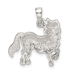 Sterling Silver Rhod-pltd Multi-color Preciosa Crystal Unicorn Pendant QC9612