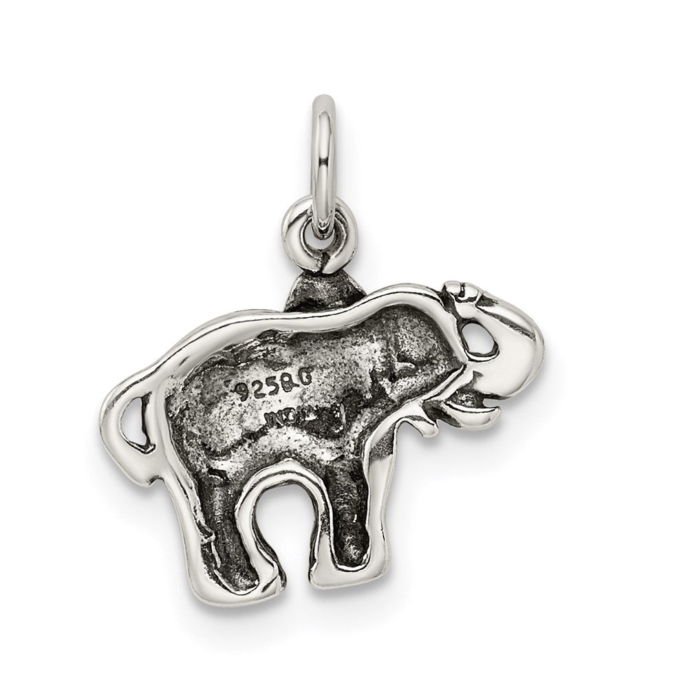 Sterling Silver Antique Elephant Charm QC9628