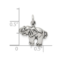 Sterling Silver Antique Elephant Charm QC9628