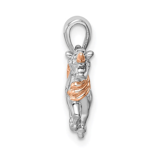 Sterling Silver Rhodium-plated Rose Gold-plated 3D Unicorn Pendant QC9645