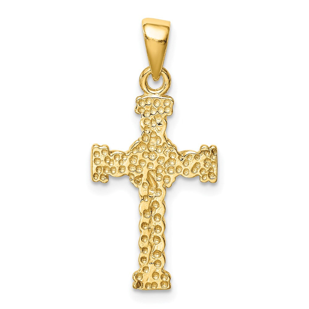 Sterling Silver & Gold Tone Twisted Cross Pendant QC9690